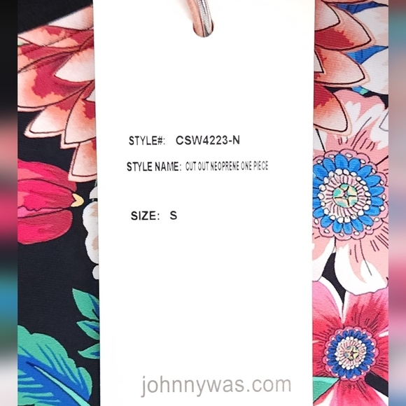 NWT Johnny Was Cut Out Neoprene One Piece Women's Swimsuit Size Small - Picture 7 of 8